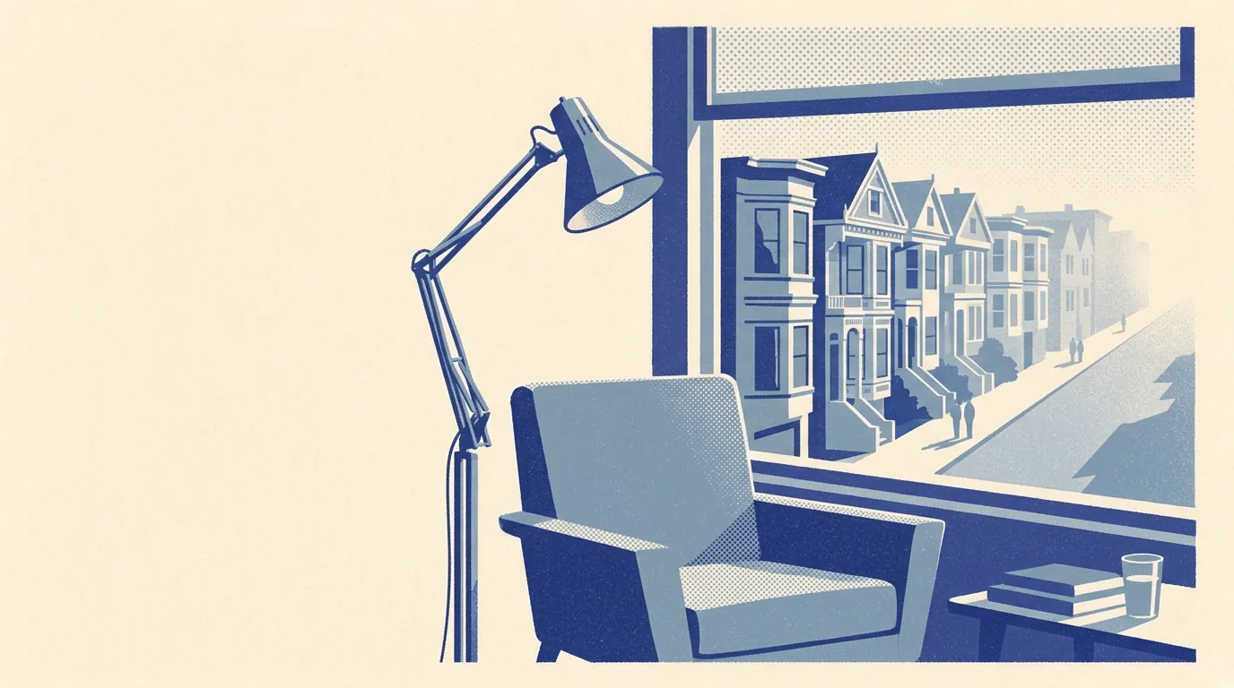 Illustration of homes and neighborhoods in San Francisco