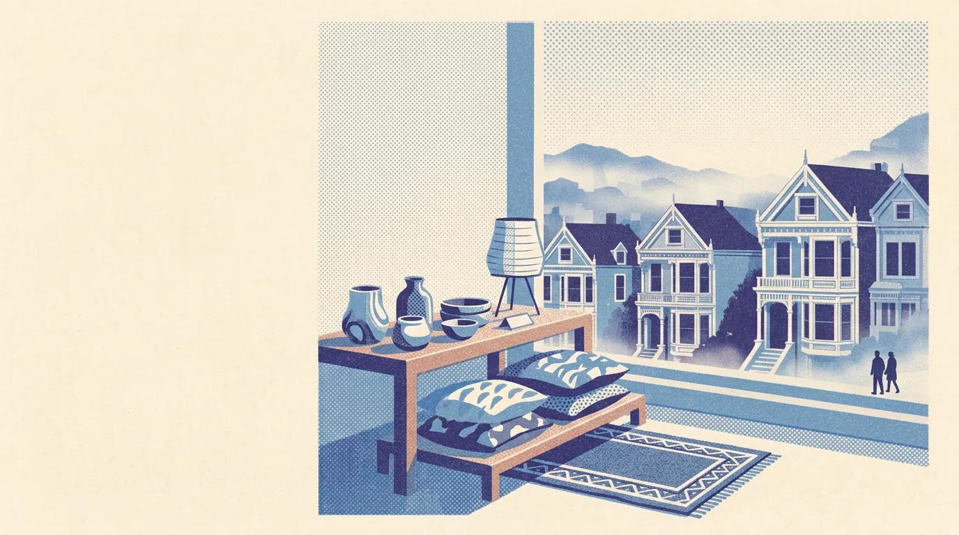 Illustration of home goods shops in San Francisco