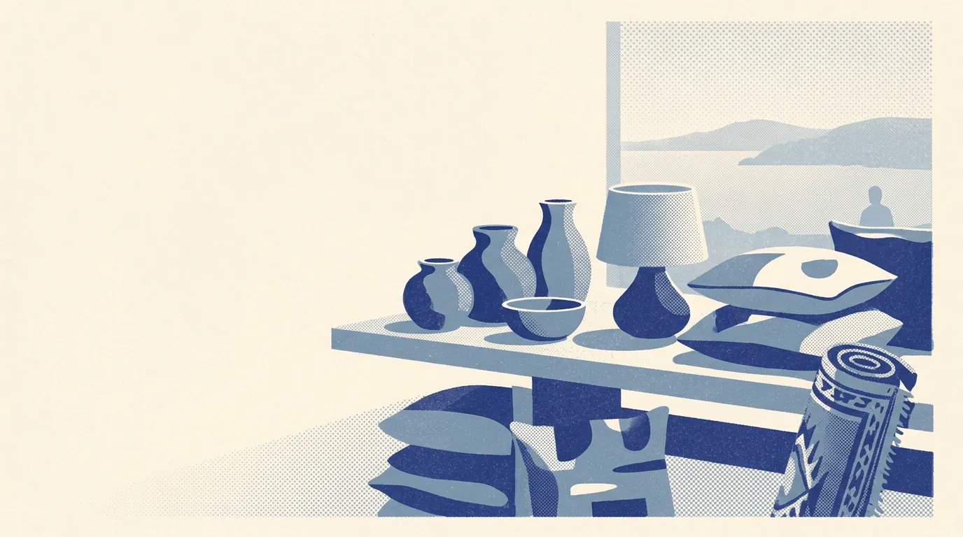 Illustration of home goods shops in the Bay Area