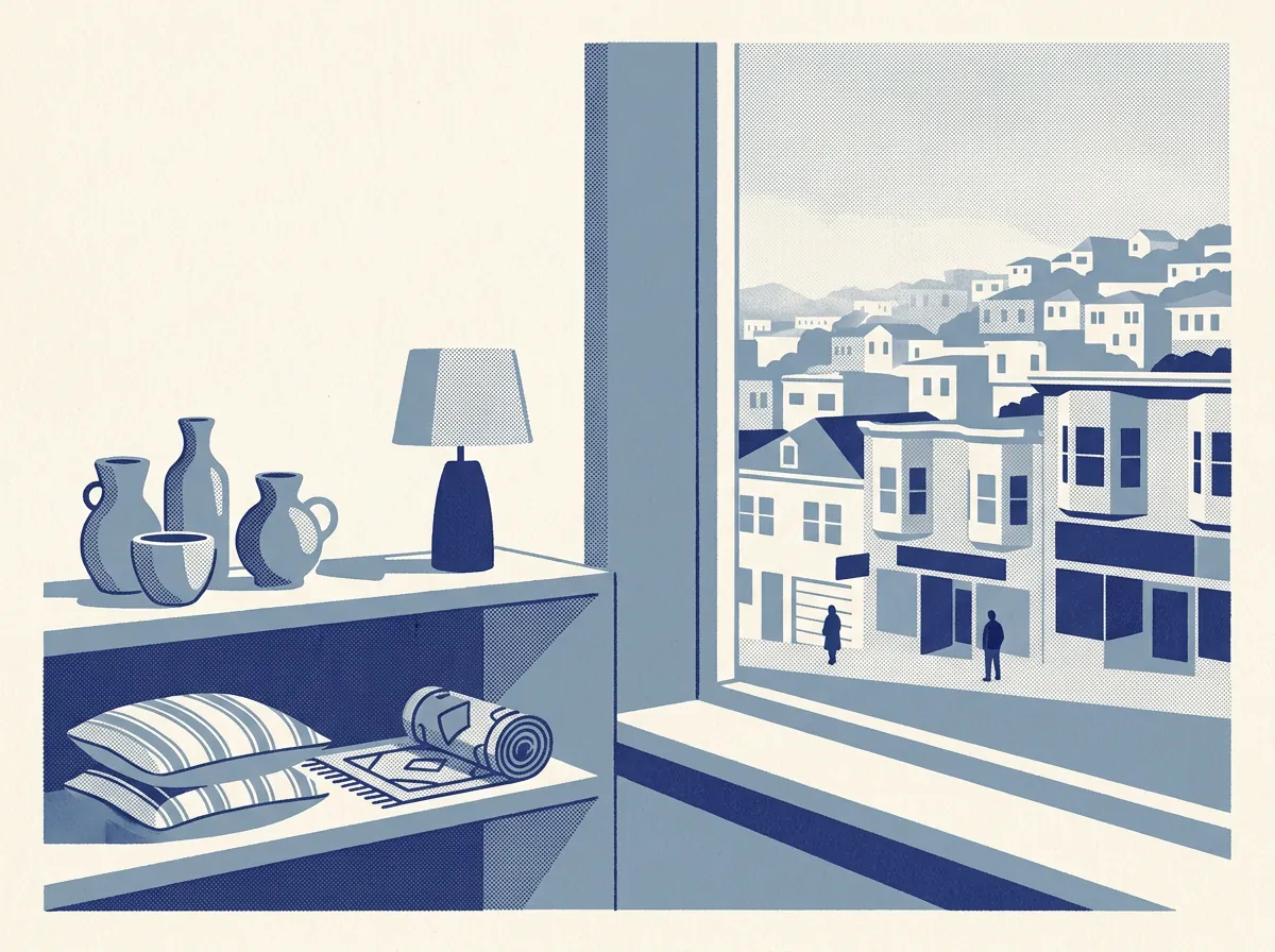 Illustration of home goods shops in Sunset