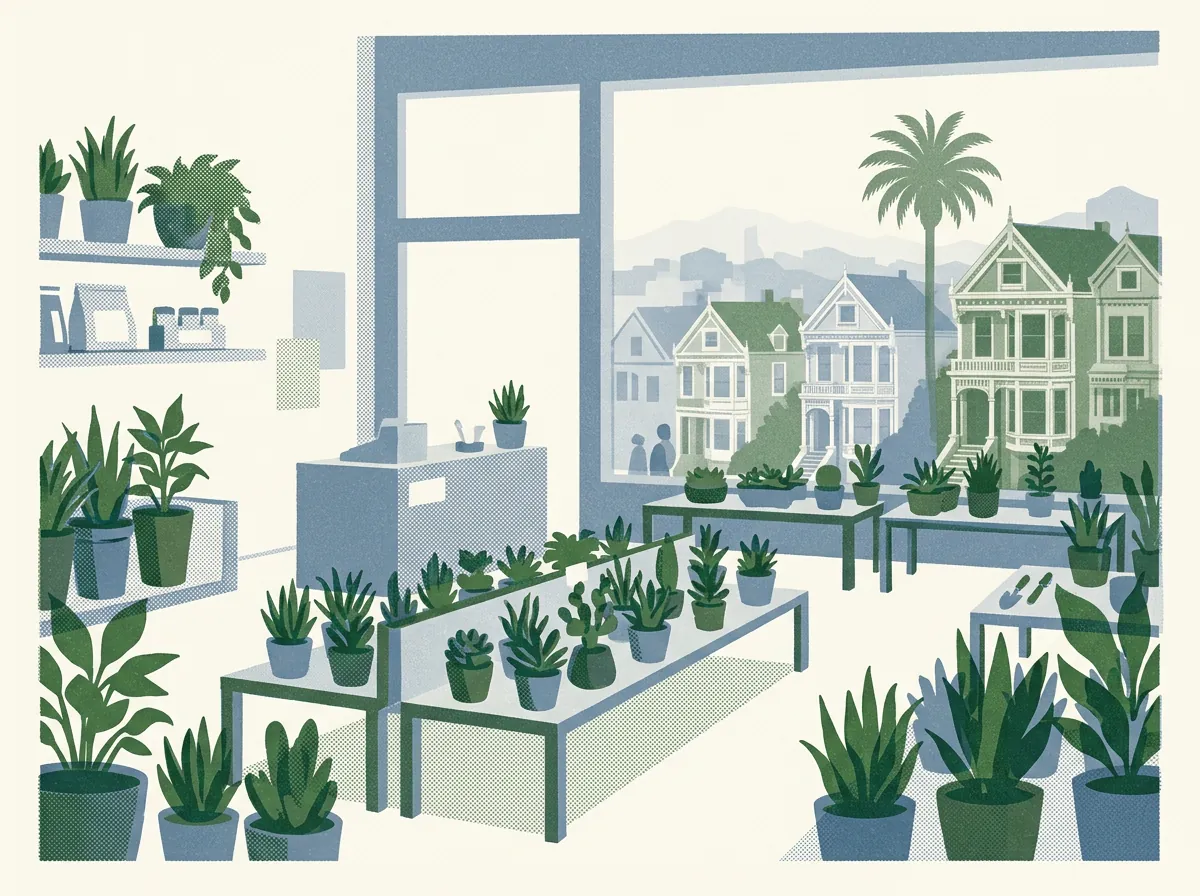 Illustration of plant nurseries in San Francisco